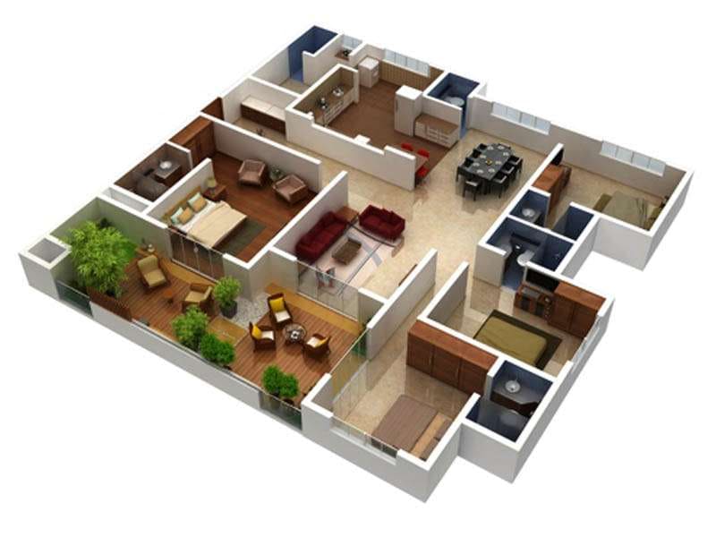 4 BHK FLATES