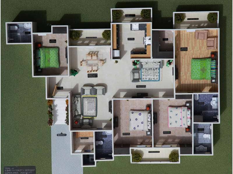 4 BHK FLATES