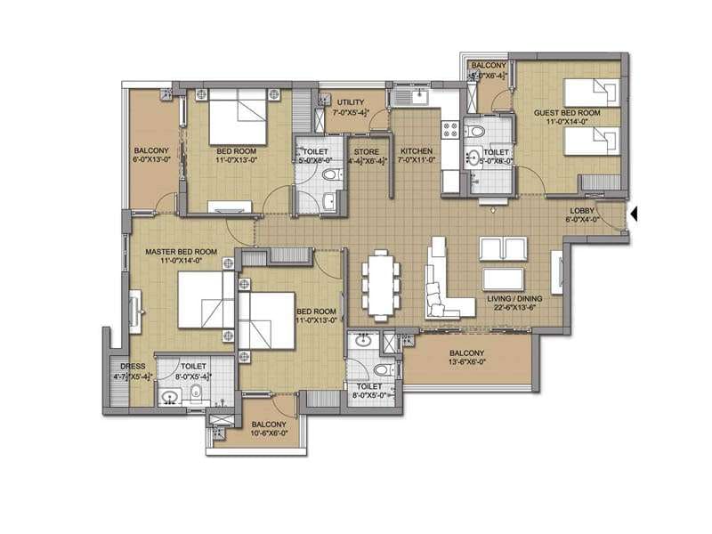4 BHK FLATES