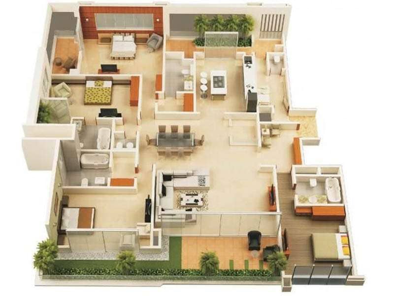 4 BHK FLATES